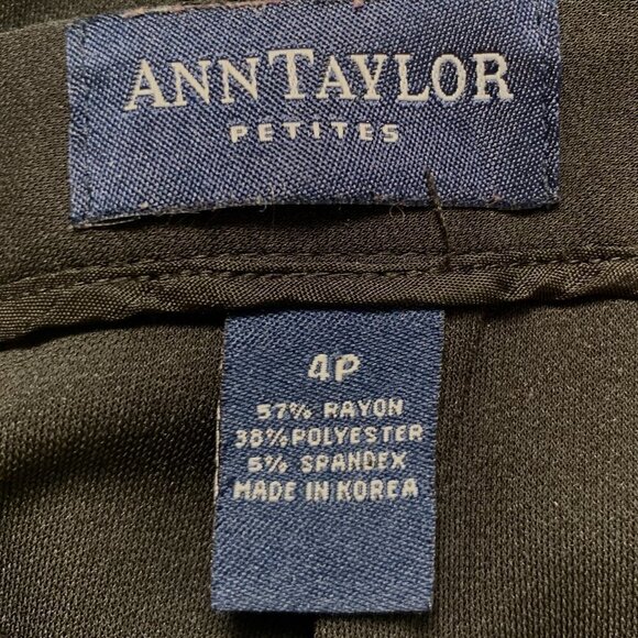 Ann Taylor Midi Skirt Sz 4P Black #81J - Picture 6 of 7